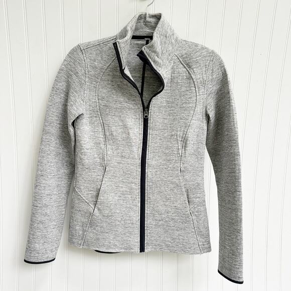 Lululemon Going Places Jacket Grey Black Heathered Space Dye Zip Up Size 4 - Picture 2 of 7